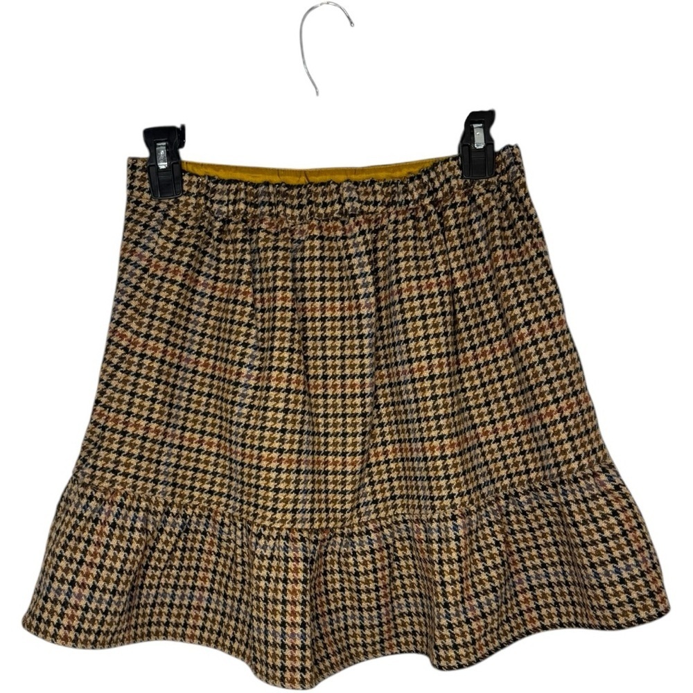 Jcrew Wool Houndstooth Flounce Mini Skirt Size 4 - Picture 6 of 7